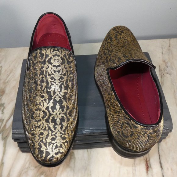 NICE! Men's Enzo Romeo Stylish Formal or Casual Gold Loafers Slip On 8(M) US - Picture 7 of 12